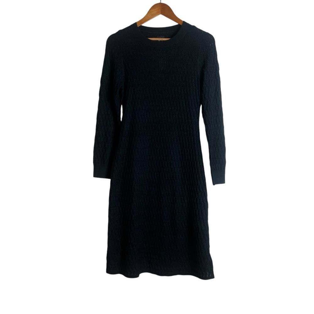 NWT! Gap black wool blend knit dress. Size small petite‎